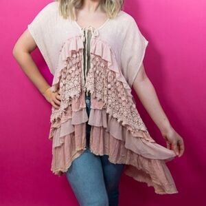 Oli & Hali Ruffle Fun Pink Layered Top Tunic